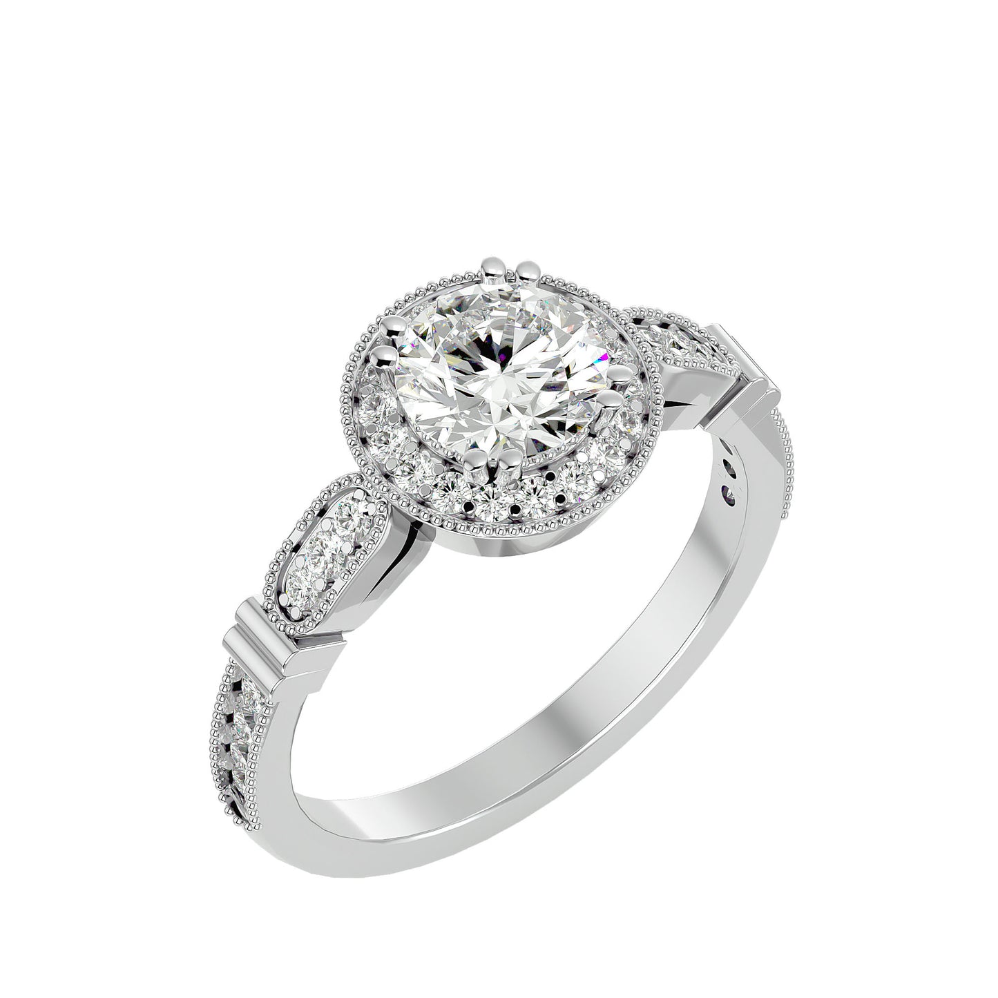 Kyara Halo diamond engagement ring