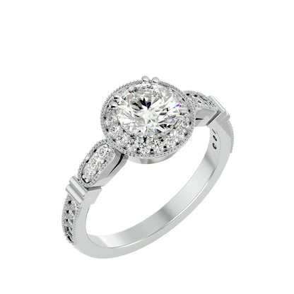 Kyara Halo diamond engagement ring