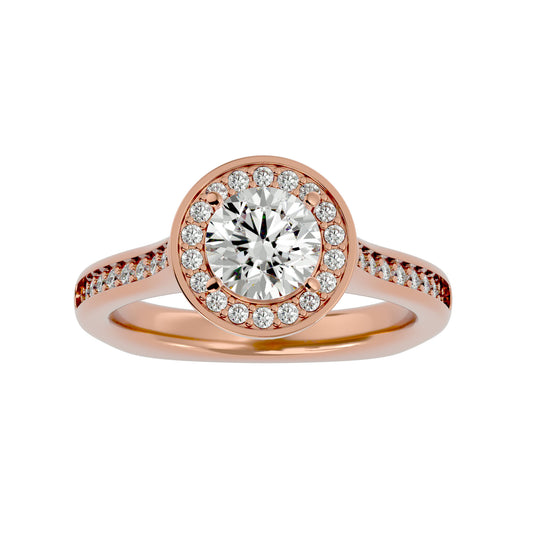 Suri Round halo diamond engagement ring