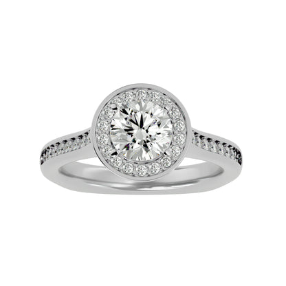 Suri Round halo diamond engagement ring
