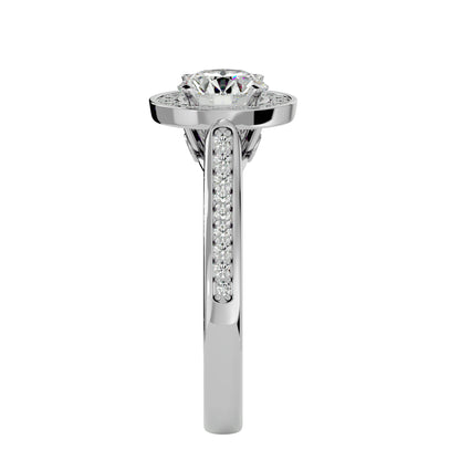 Suri Round halo diamond engagement ring
