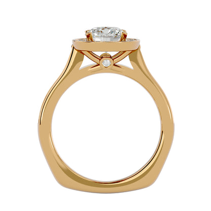 Suri Round halo diamond engagement ring