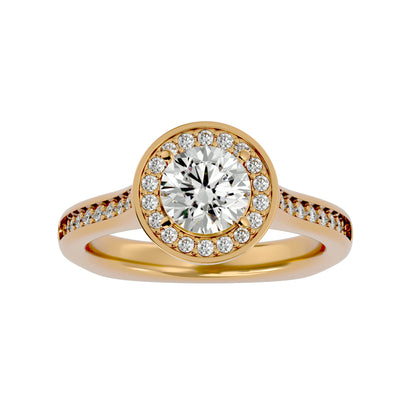 Suri Round halo diamond engagement ring