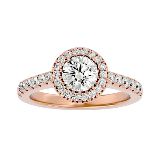 Fea Round halo diamond engagement ring