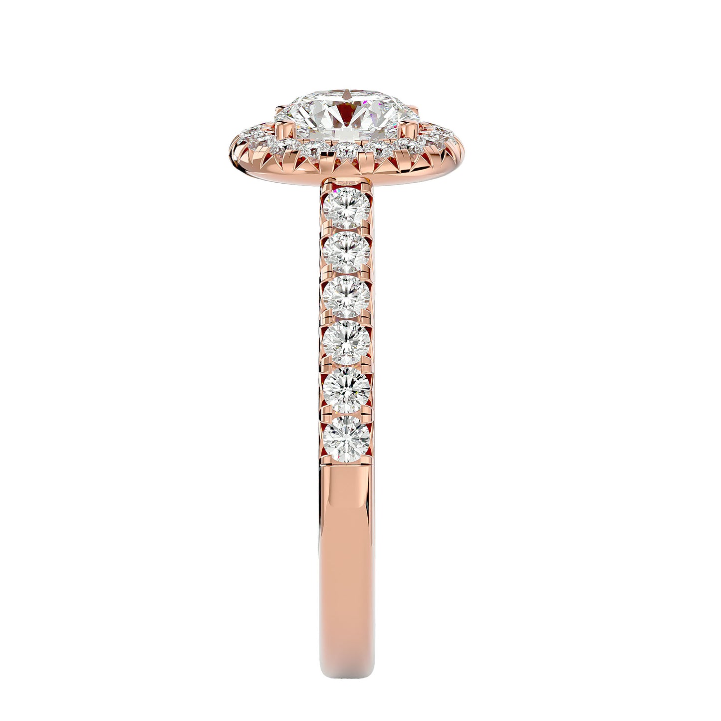 Fea Round halo diamond engagement ring