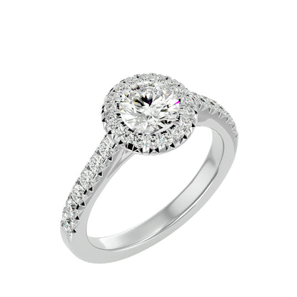 Fea Round halo diamond engagement ring