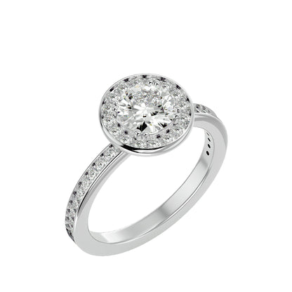 Senorita Halo diamond engagement ring