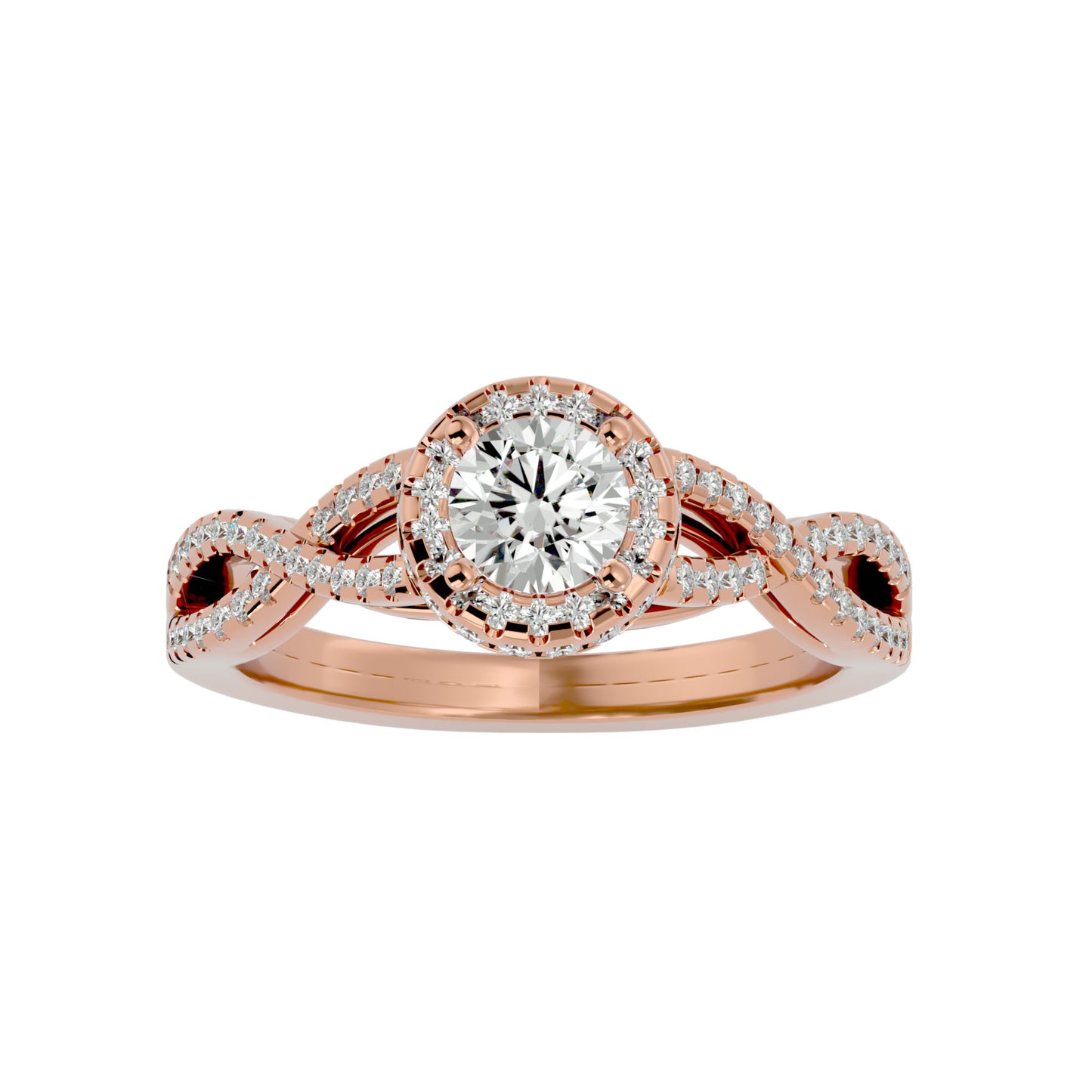 Joseph criss cross diamond engagement ring