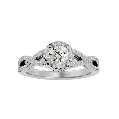 Joseph criss cross diamond engagement ring