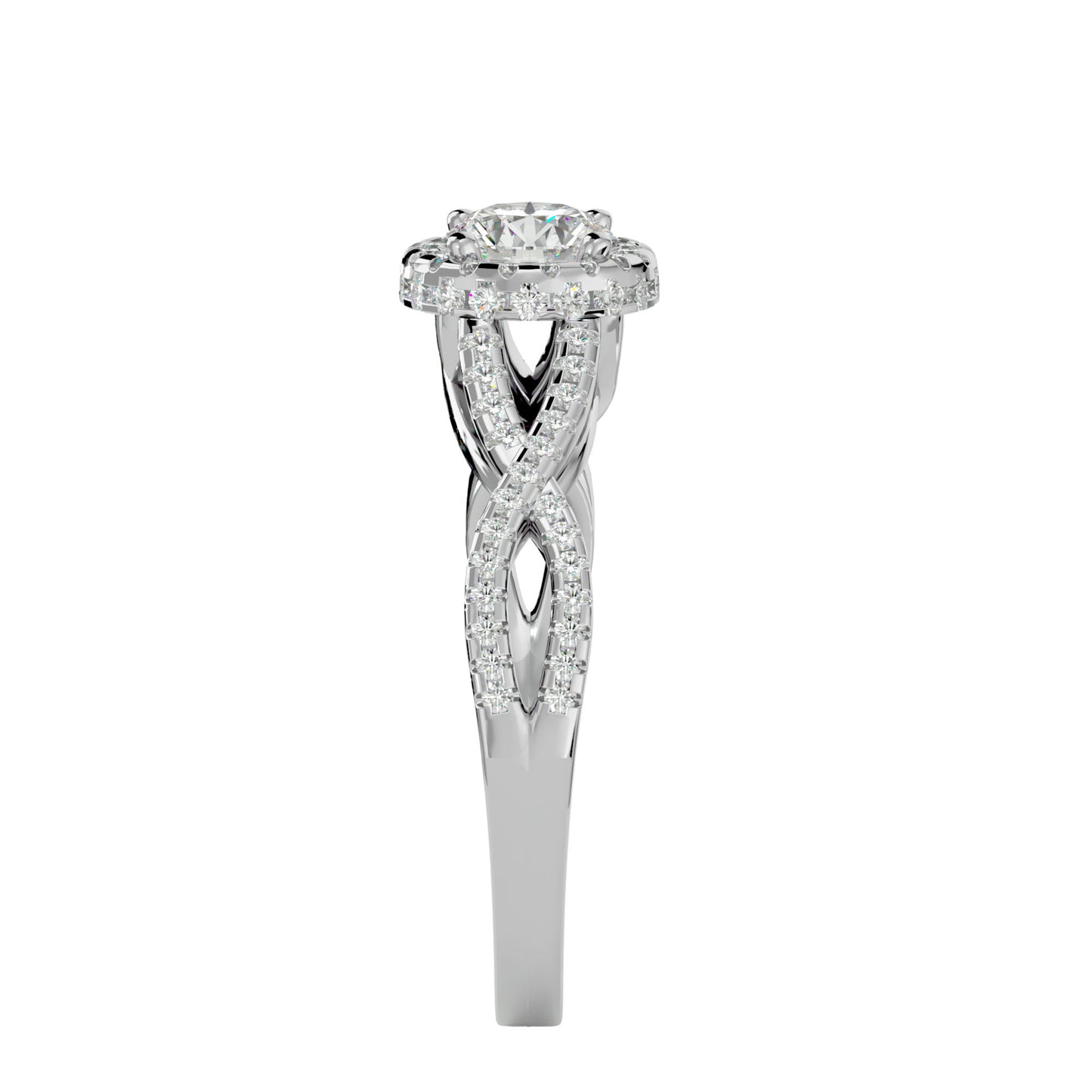 Joseph criss cross diamond engagement ring