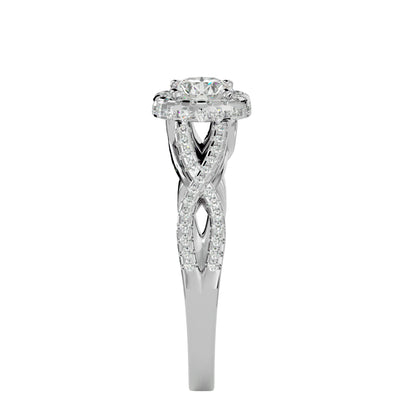 Joseph criss cross diamond engagement ring