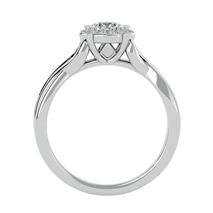 Tora halo criss cross diamond engagement ring
