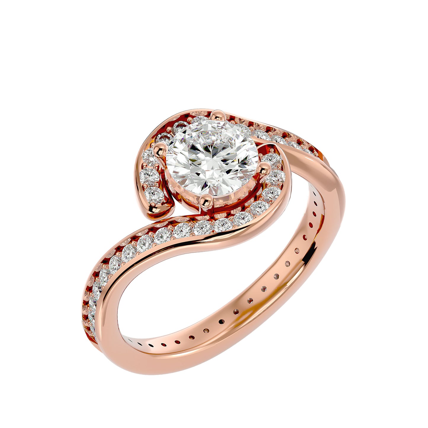 Ralphal Bypass diamond engagement ring