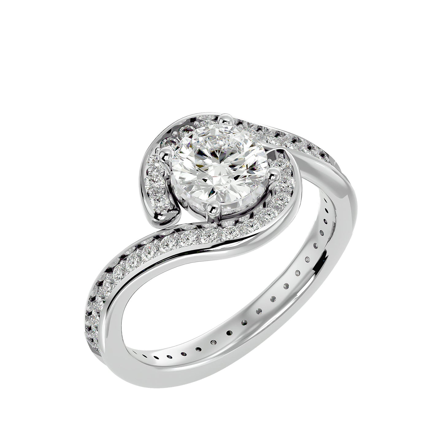 Ralphal Bypass diamond engagement ring