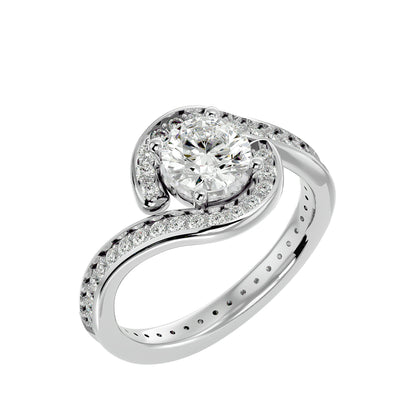 Ralphal Bypass diamond engagement ring