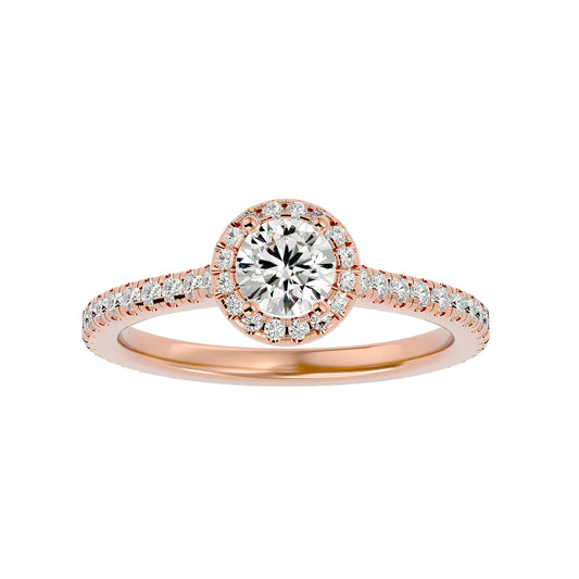 Harlow halo diamond engagemnet ring