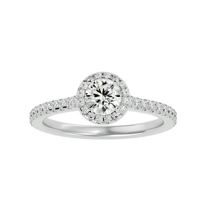 Harlow halo diamond engagemnet ring