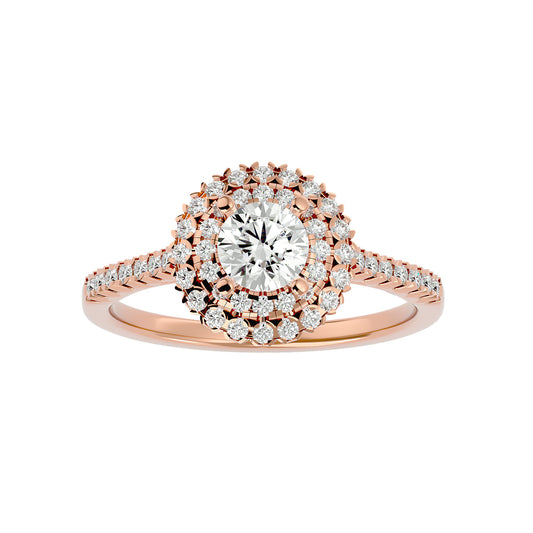 Monica double halo diamond engagement ring