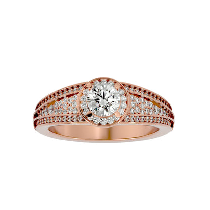 Indigo vintage halo diamond engagement ring