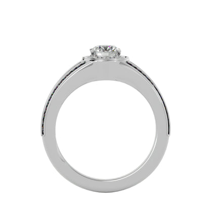 Indigo vintage halo diamond engagement ring