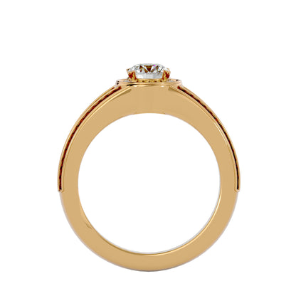 Indigo vintage halo diamond engagement ring
