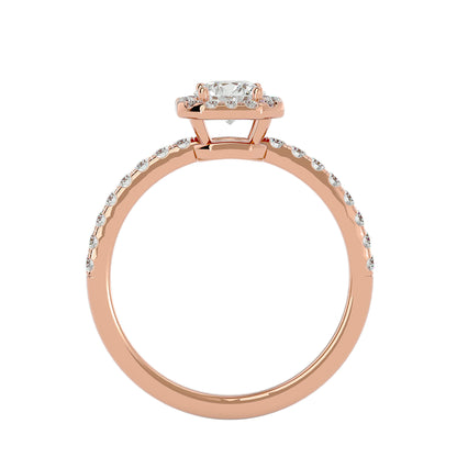 Ivory halo diamond engagement ring