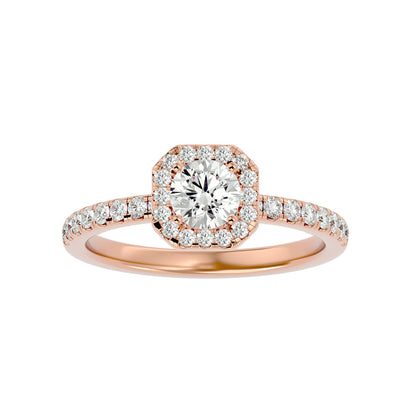 Ivory halo diamond engagement ring