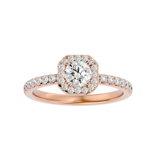 Ivory halo diamond engagement ring
