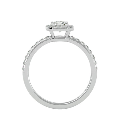 Ivory halo diamond engagement ring