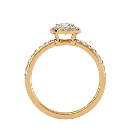Ivory halo diamond engagement ring