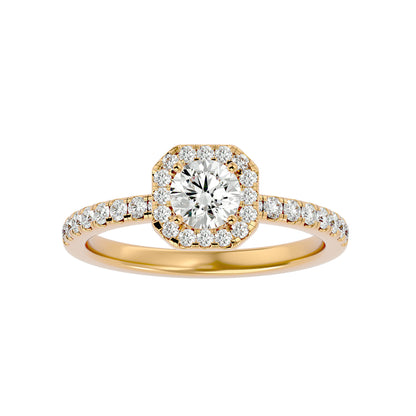 Ivory halo diamond engagement ring