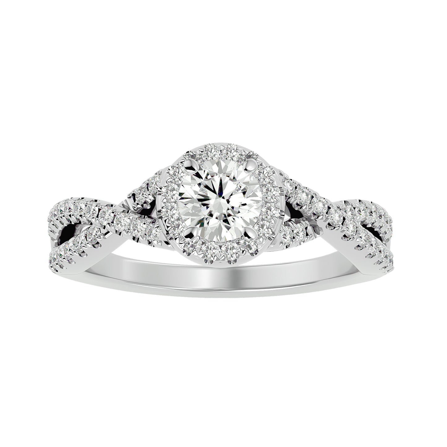 Caitronia criss cross diamond engagement ring