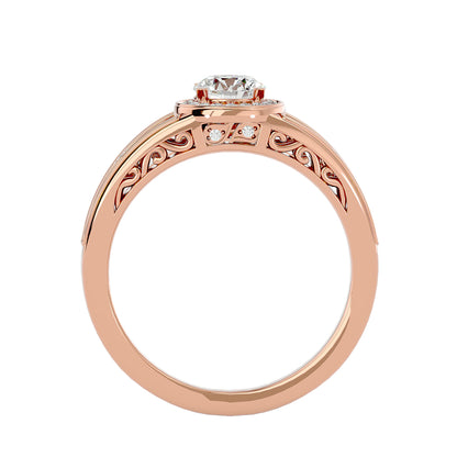 Helia Halo diamond engagement ring