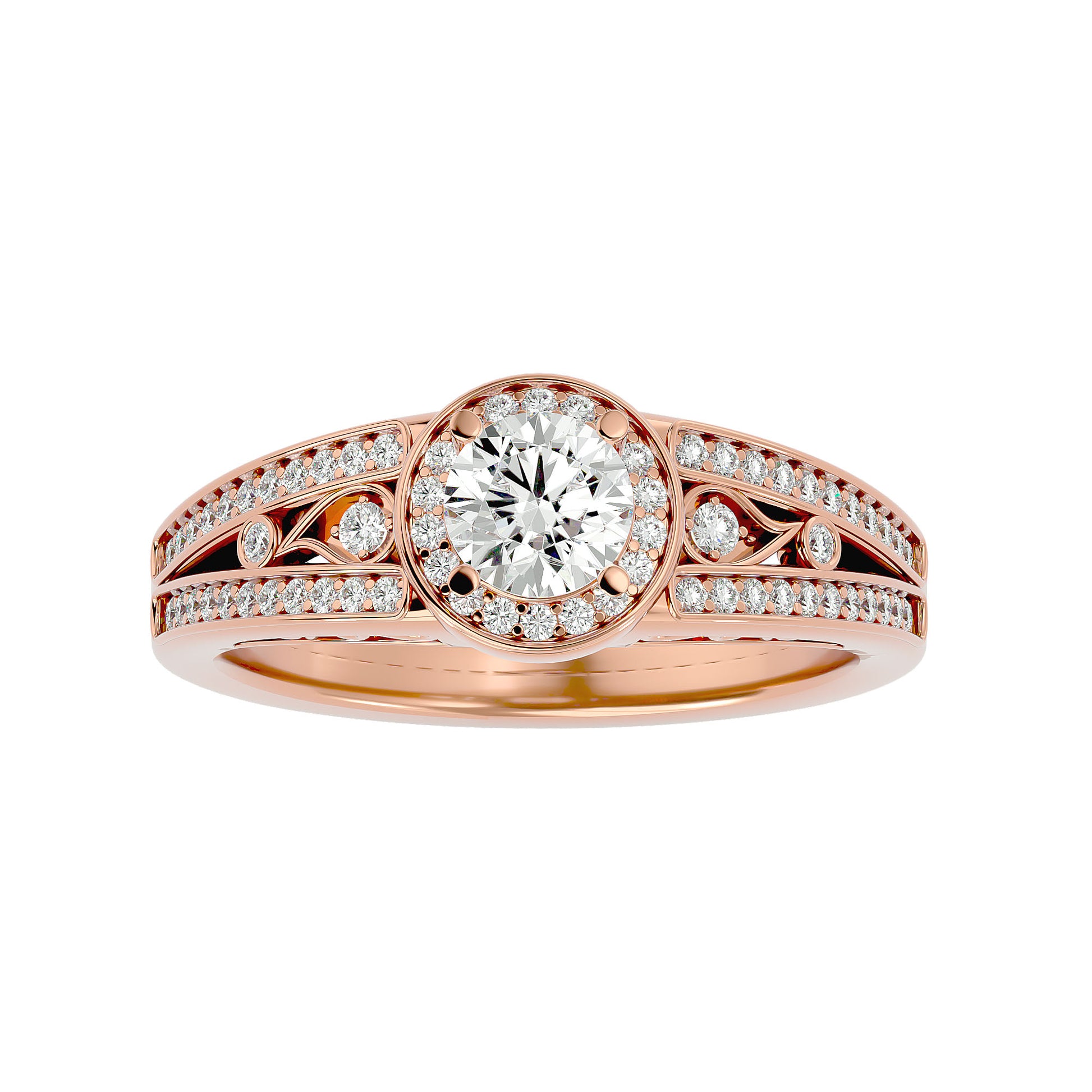 Helia Halo diamond engagement ring