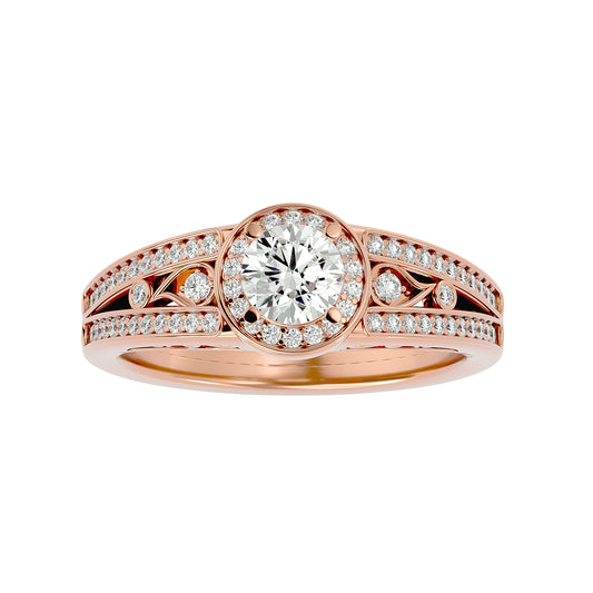 Helia Halo diamond engagement ring
