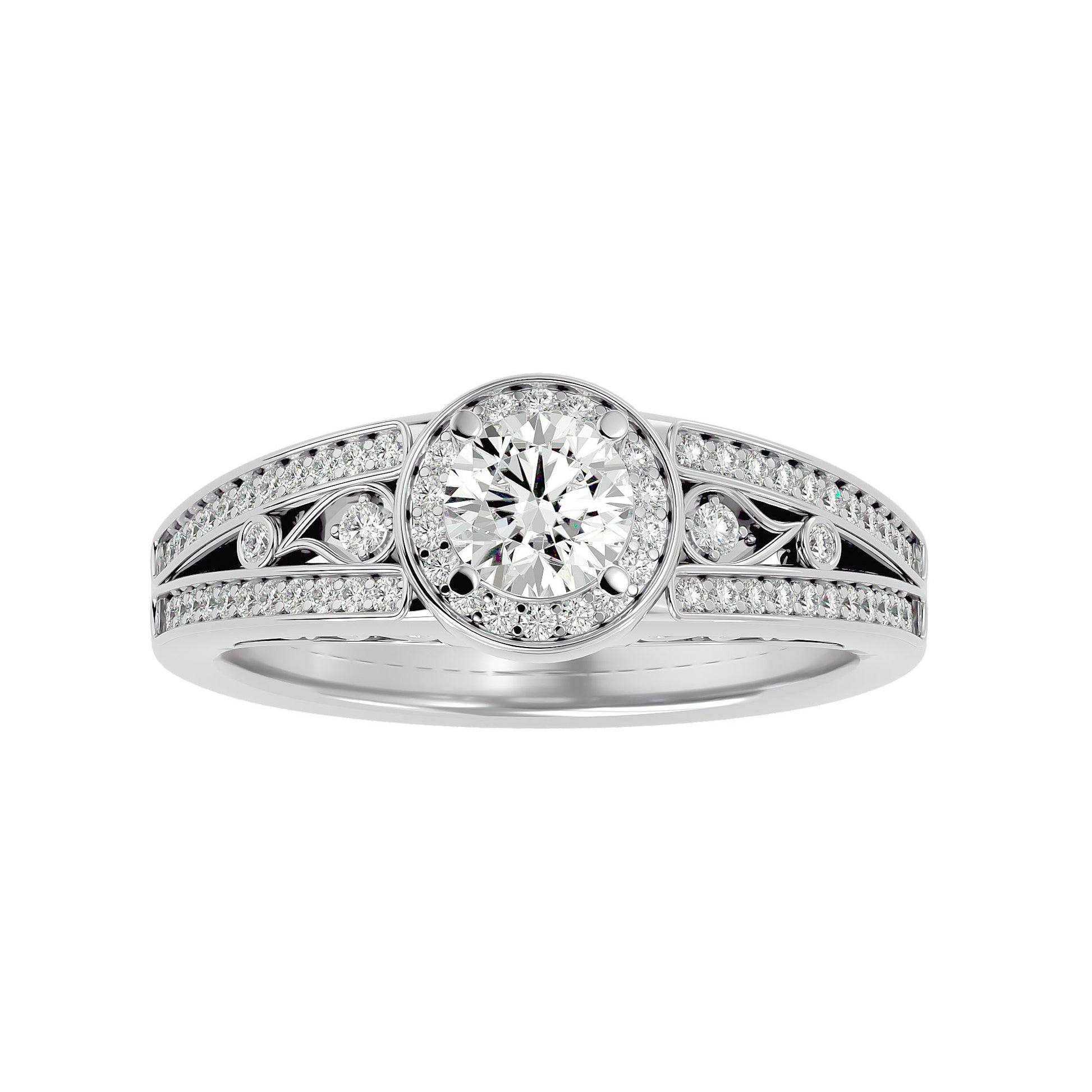 Helia Halo diamond engagement ring