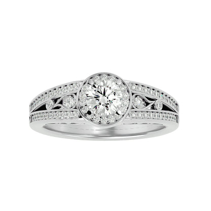 Helia Halo diamond engagement ring