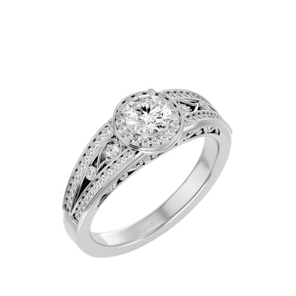 Helia Halo diamond engagement ring