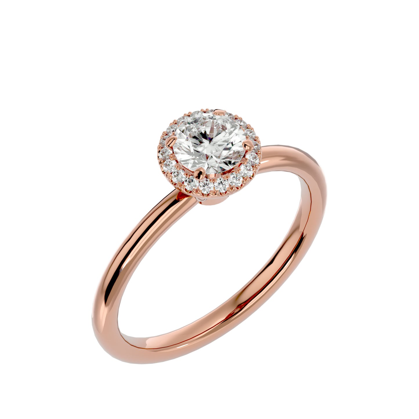 Octavia halo diamond engagement ring