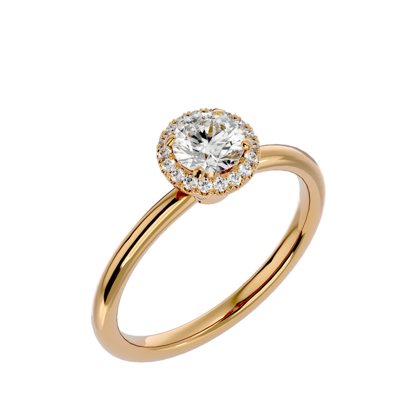 Octavia halo diamond engagement ring
