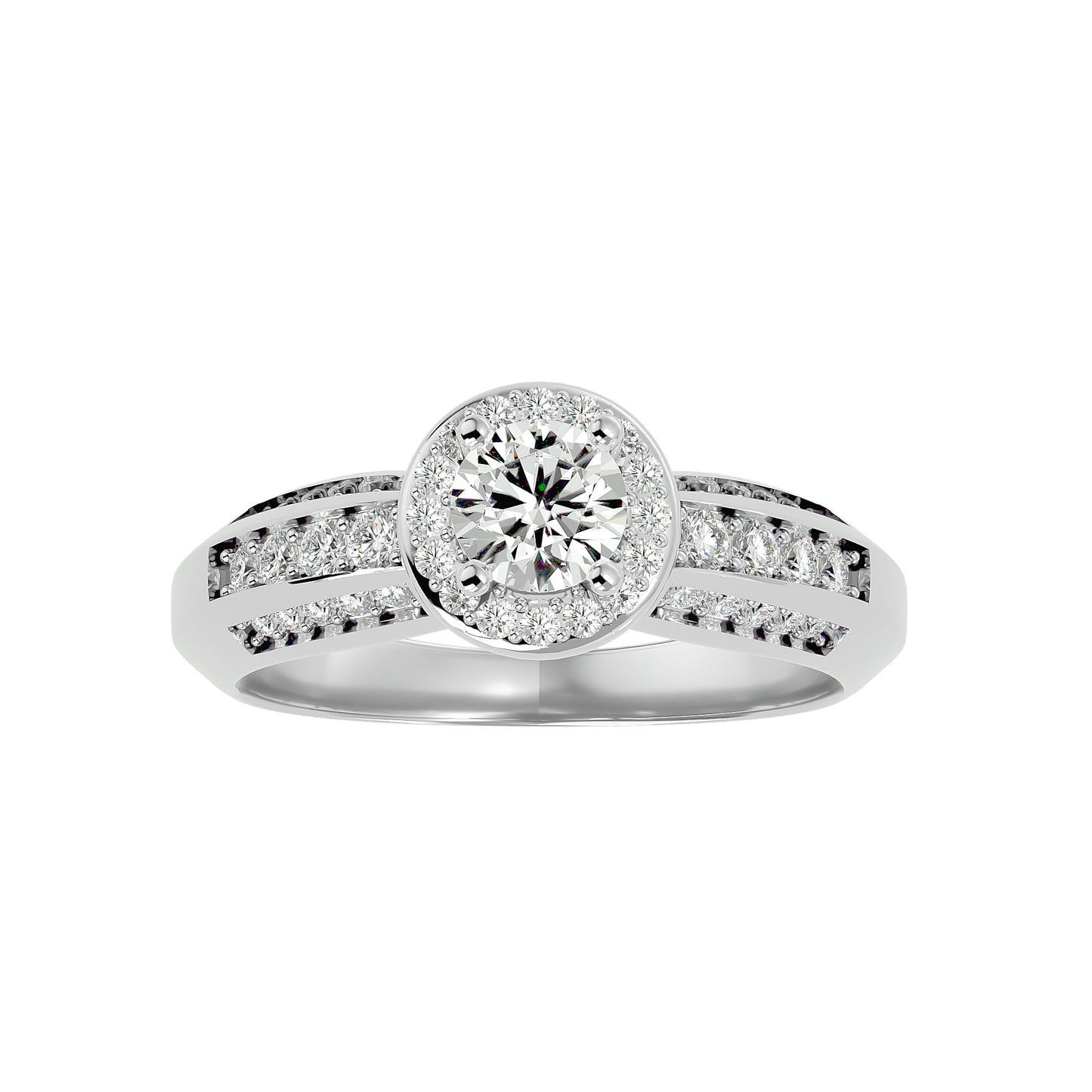 Neel Halo diamond engagement ring