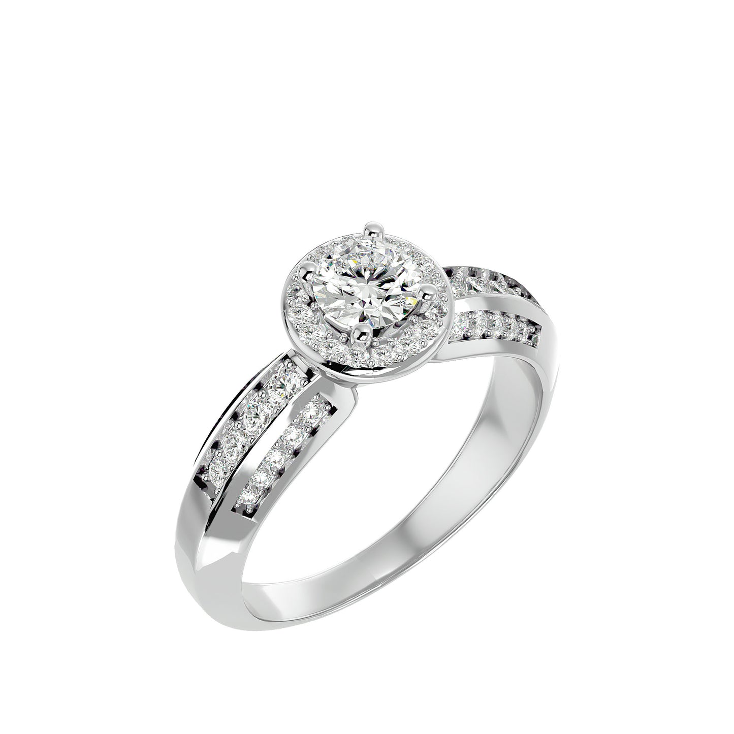 Neel Halo diamond engagement ring