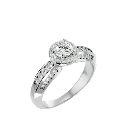 Neel Halo diamond engagement ring