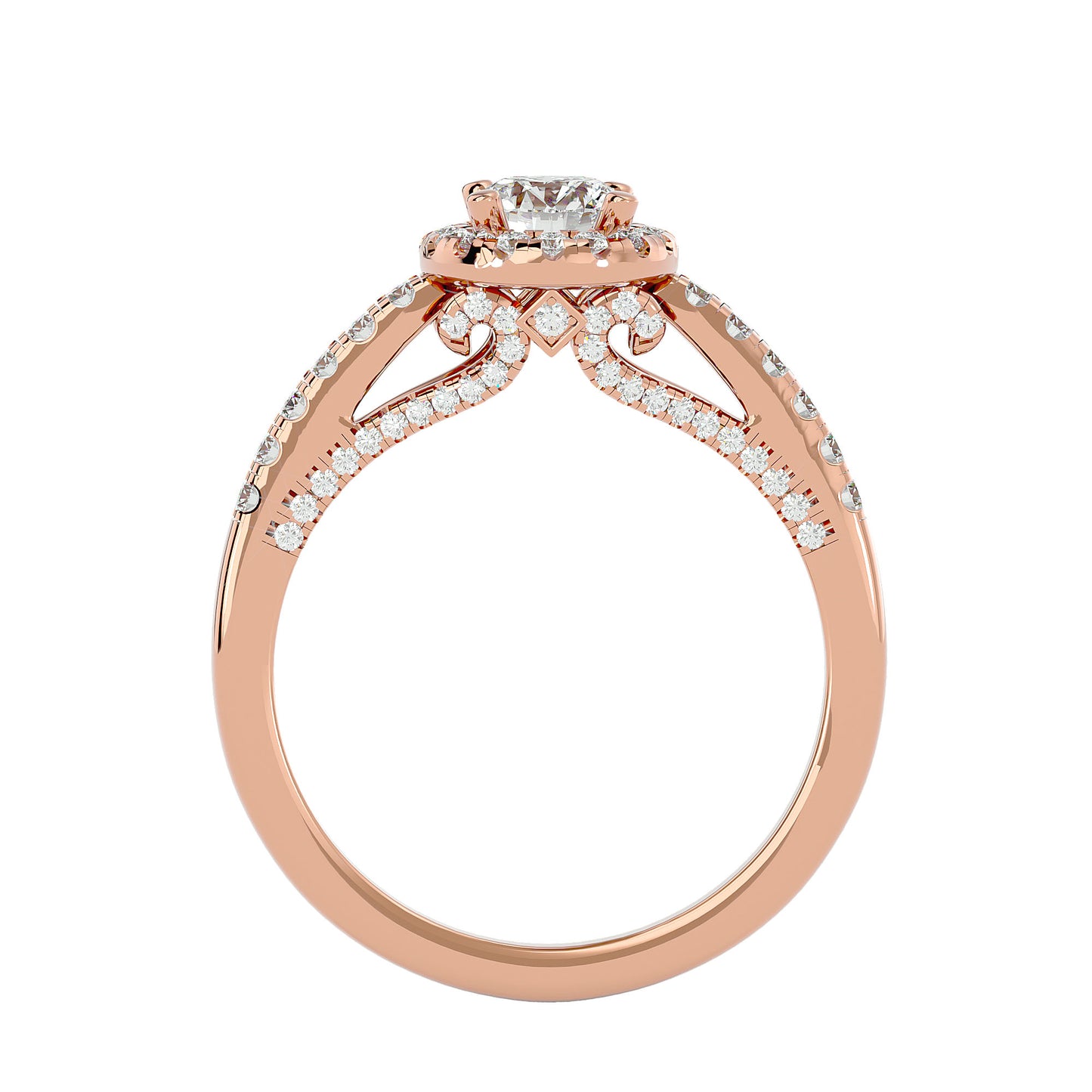 Juniper halo diamond engagement ring