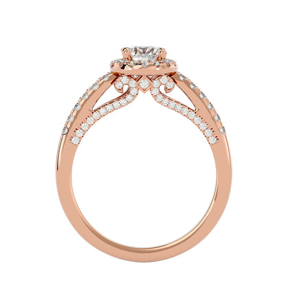 Juniper halo diamond engagement ring