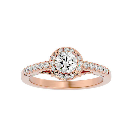 Juniper halo diamond engagement ring