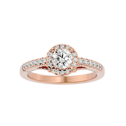 Juniper halo diamond engagement ring
