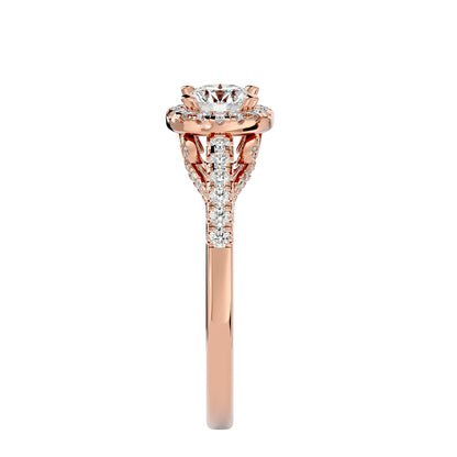 Juniper halo diamond engagement ring