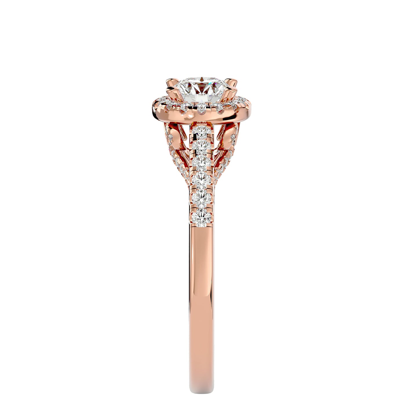 Juniper halo diamond engagement ring