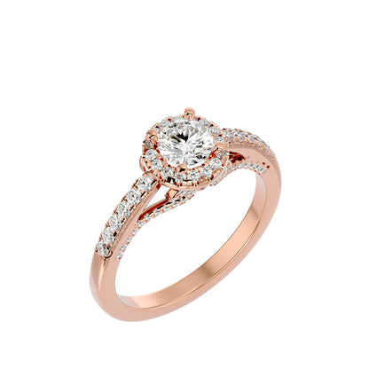 Juniper halo diamond engagement ring